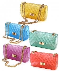 6 Pieces Quilted Jelly Mini Crossbody 7083 ASSRTED